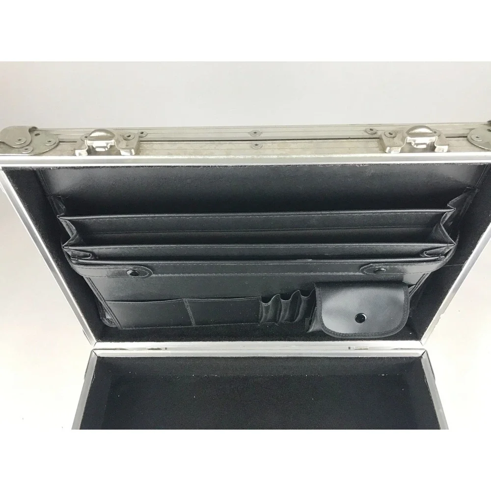 King Kase Unisex Gray Silver Inner Pockets Divider Top Handle‎ Briefcase Bag